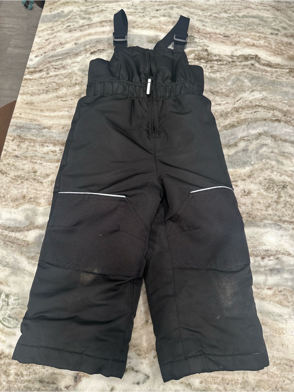 Swiss Tech Black Kids Snow Bib Overalls with Reflective Trim